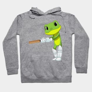 Frog at Cricket with Cricket bat Hoodie